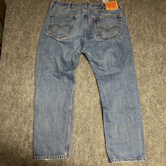Levi's 505 Mens W38 L30 Regular Fit Straight Leg Blue Denim Jeans - Picture 4 of 5